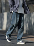 WIAOFELLAS  -  Autumn Jeans Men Frayed Baggy All-match Hip Hop Harajuku Full Length American Style High Street Popular Washed Denim Trousers