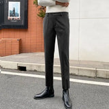 WIAOFELLAS  -  Men's Pants Autumn Cotton Casual Korean Pants Men's Trousers Straight Slim Fit Tooling Long Pants Men's Fashion B374