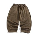 WIAOFELLAS  -  Japanese retro Maillard corduroy casual pants for men and women in spring and autumn lazy loose and versatile casual wide legs