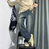 WIAOFELLAS  -  Spring Wide Leg Denim Pants Male Loose Cowboy Mopping Trousers Baggy Men's Jeans  Fashion Handsome Washed Streetwear Casual