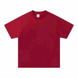 WIAOFELLAS  -  Solid Cotton Men's T-shirts Short-sleeved Round Neck Black Beige T-Shirt Classic Heavyweight Oversized Tees Tops