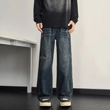 WIAOFELLAS  -  Spring Autumn Men and Women Trendy Personalized Straight Leg Jeans American Couple Loose Retro Harajuku Casual Pants Y2k