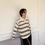 WIAOFELLAS  -  American Contrasting Seagull Collar Pullover Sweater in Autumn and Winter New Men's High-end Casual Knitted Top