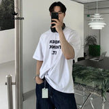 Wiaofellas  -  Men‘s Korean Loose Fit Short Sleeve T-Shirt for Spring/Summer | Graphic Print Top 100% Cotton, Breathable, Sweat-Wicking