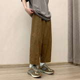 WIAOFELLAS  -  Khaki y Pants Summer Thin Workwear Men Oversize Retro Nine Points Lantern Pants Loose Fit Harajuku Sle Straight Leg