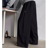 WIAOFELLAS  -  Men's Vintage American Casual Pant Loose Fit Sporty Long Pants 2025 Spring Autumn Heavy Duty Bell Bottoms Loose Wide Leg Pants