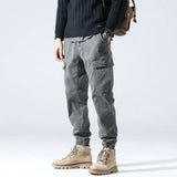 Wiaofellas  -  Trendy Brand Retro Khaki Work Pants Men Autumn and Winter American Loose Feet Casual Nine-point Pants Men