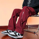 WIAOFELLAS  -  American Work Pants Men Spring Streetwear Loose Wide Leg Straight Casual Pants