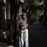 WIAOFELLAS  -  Sweater and Sweater Jacket Men's Autumn Cardigan Solid Color Versatile Relaxed Lazy and High-end Top Couple's Jacket