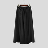 WIAOFELLAS  -  Men Irregular Pants Solid Color Elastic Waist Joggers Trousers Men Streetwear Loose Pleated Casual Long Pants S-5XL
