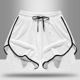 Wiaofellas  -  Men Running Shorts 2 In 1 Double-deck Sport Shorts Sportswear Gym Fitness Short Pants Training Jogging Bottom Men's Clothing