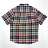 WIAOFELLAS  -  Plaid short-sleeved shirt Men's Japanese vintage linen youth summer cotton linen loose casual short-sleeved shirt