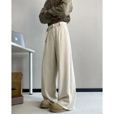 WIAOFELLAS  -  Black Belt Suit Pants Men Fashion Society Mens Dress Pants Korean Loose Wide Leg Pants Mens Office Formal Trousers Plus Size
