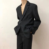 WIAOFELLAS  -  Mens Suit Casual Versatile Korean Style Jacket  Autumn Business Casual Ins Trend Luxury  Loose Slim Fit Outfit Men’s Clothing