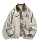 WIAOFELLAS  -  High Quality 100% Cotton Casual Jackets Men Patchwork Turn Down Collar Spring Autumn Loose Outwear Business Coat Male Jacket