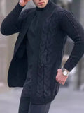 Wiaofellas  -  Autumn Men Casual Fashion Cardigan Sweater Elegant Solid Color Knit Coat Hombre Tops Male All-match Outwear Men's Clothing