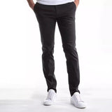 Wiaofellas  -  Solid Pencil Pants Mens Casual Thin Slim Trousers Summer Autumn Outdoor Work Classic Pants Ankle-Length Fashion Street Trousers
