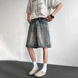 WIAOFELLAS  -  New Fashion Men's Do Old Design Wash Straight Denim Shorts Vintage Summer High-waisted Loose Short Pants Male