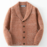 WIAOFELLAS  -  Autumn Winter New Fashion Men's Casual Trendy Loose Long Sleeve Turn-down Collar Single-breasted Knitted Sweater Coat Male