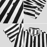 WIAOFELLAS  -  Man Stylish Button Blouse Summer Casual Tops Fashion Striped Men Shirts Short Sleeve Stand Collar Shirt
