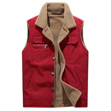 WIAOFELLAS  -  Winter Men Fleece Warm Vest  Autumn Men Soft Warm Casual Thick Waistcoat Male New Stand-Up Collar Sleeveless Jacket