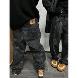 WIAOFELLAS  -  Snake Jeans Men Denim Pants Male Oversize Wide Leg Trousers Streetwear Hip Hop Vintage Clothes Loose Casual