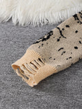 WIAOFELLAS  -  New Popular Street Ripped Abstract Starry Sky Pattern Pullover Ripped Sweater Casual Round Neck Knitted Men's Pullover