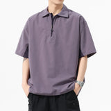 WIAOFELLAS  -  Summer Lightweight Outdoor Quick Drying T-shirt Sports Breathable Polo Shirt for Men Training Trendy Lapel Short Sleeved T-shirt