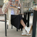 Wiaofellas  -  Summer New Men Ice Silk Thin Casual Shorts Loose Wide Leg Five point Seven-point Comfortable Trendy Male Outdoor Trousers
