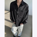 WIAOFELLAS  -  White Long Sleeved Shirt Men Fashion Society Mens Formal Dress Shirt Korean Loose Casual Shirt Mens Oversized Black Shirts