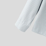 Wiaofellas  -  Men Striped Shirt Lapel Long Sleeve Loose Casual Men Clothing Streetwear Korean Style Fashion Tops Male Shirts