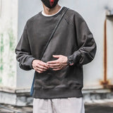 WIAOFELLAS  -  Men's Trendy Spring and Autumn New Solid Color Embroidered T-shirt Casual Versatile Round Neck Base Shirt Top