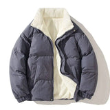 Wiaofellas  -  Winter High Quality Stand Up Collar Cotton Coat Double-sided Lamb Wool Cotton Coat Couple Style Cotton Coat Thick Warm Jacket