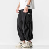 Wiaofellas  -  Harajuku Y2k Baggy Cargo Pants Joggers Streetwear Ankle-Length Casual Harem Long Trousers Men Wide Leg Oversize New