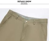 WIAOFELLAS  -  New Cotton Suit Pants Men Business Casual Clothing Classic Straight Loose High Waist Elastic Dress Trousers Male Brand Clothes