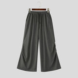 Wiaofellas  -  Men Pants Solid Color Drawstring Joggers Workout Casual Sweatpants Men Streetwear Loose Fashion Male Long Trousers
