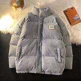 Wiaofellas  -  Harajuku Men's Warm Parkas Winter Coat Corduroy Cotton Oversize Male Winter Jackets Windbreaker Padded Coat Woman Parkas