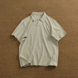 WIAOFELLAS  -  Loose casual lapel POLO shirt men's summer short-sleeved T-shirt simple men's top T-shirt