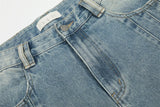 Wiaofellas  -  New Men's Vintage Washed Side Stripe Jeans Y2K Streetwear Patchwork Design Baggy Denim Pants Casual Punk Straight Jean