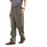 WIAOFELLAS  -  Spring Summer Thin Pants Plus Size 6XL Men's Loose Casual Trousers Cotton Elastic Waist Wide Leg Baggy Bottoms