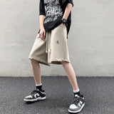 WIAOFELLAS  -  High Street Ripped Men Summer Retro Sports Cropped Pants