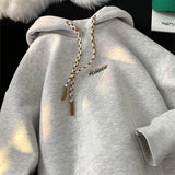 Wiaofellas  -  New FLOWER Letter Print Hoodies For Men Y2K Vintage Streetwear Hooded Sweatshirts Autumn Hip Hop Fashion Fleece Oversized Hoody