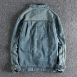 Wiaofellas  -  Heavy Retro Jean Jacket men's new three-dimensional garment pocket youth cardigan jacket