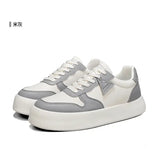 WIAOFELLAS  -  Small Harajuku Thick Bottom Men's Matching Color Large Size Lace-up Casual Board Shoes Student Trend Wear-resistant Sports Shoes