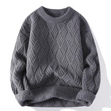 Wiaofellas  -  Autumn Winter New Men Thickened Knit Sweater Warm Coat O Neck Sweaters Pullover Jumpers Top Teenager Student Knitted Sweatshirts