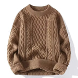 WIAOFELLAS  -  Sweater, Autumn and Winter Men's Thick Crumpled Sweater Jacket, Christmas Couple's Thread