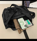 WIAOFELLAS  -  Crossbody bag men's large-capacity shoulder bag women's leisure messenger bag students' class bag solid color handbag