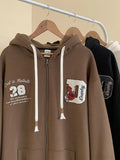 WIAOFELLAS  -  With Hat Hoodies Men Casual Baggy Letter Embroidery Cozy Soft Hooded Outwear Handsome Streetwear Fashion Daily American Style