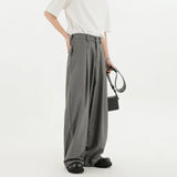 WIAOFELLAS  -  Black Suit Pants Men Oversized Fashion Social Mens Dress Pants Korean Loose Wide Leg Pants Mens Office Formal Trousers M-3XL