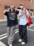 WIAOFELLAS  -  New High Street Retro Paratrooper Cargo Pants Men and Women Korean Fashion Streetwear Drawstring Loose Straight Wide Leg Pants